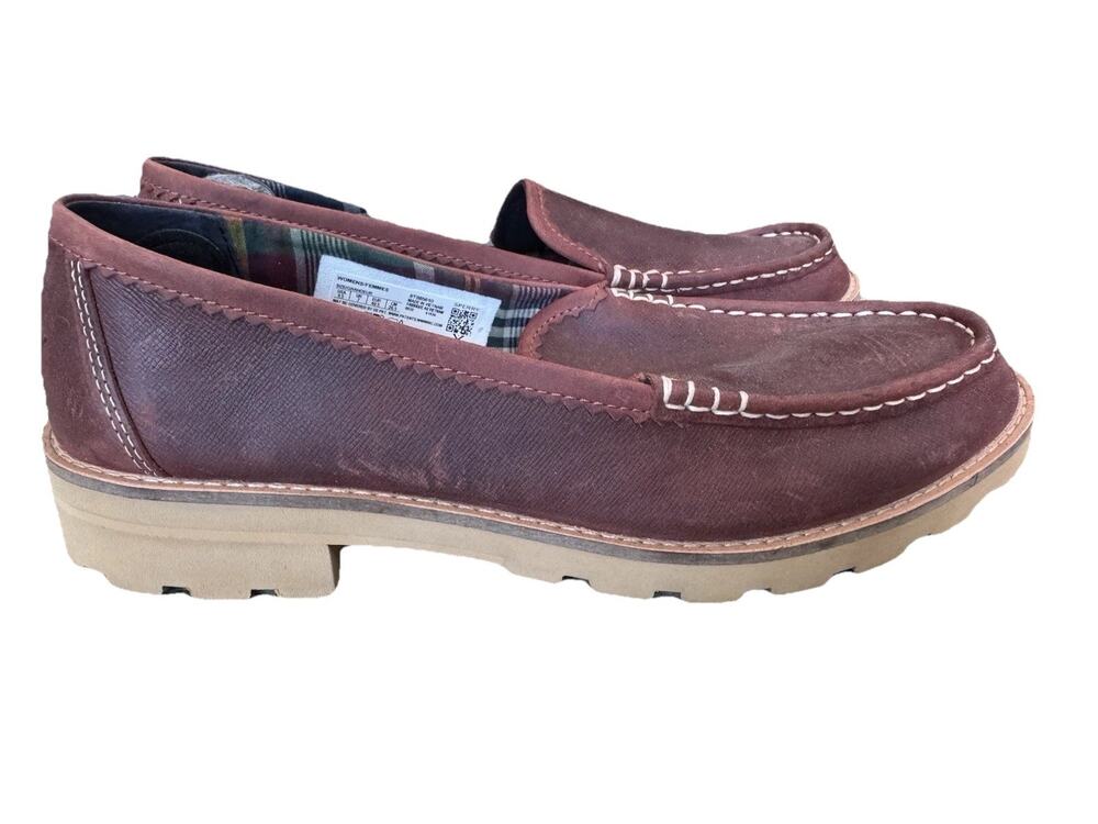 Sperry A/O Lug Loafer Women's 9.5 Brick Leather Galway Cord Boat Shoes